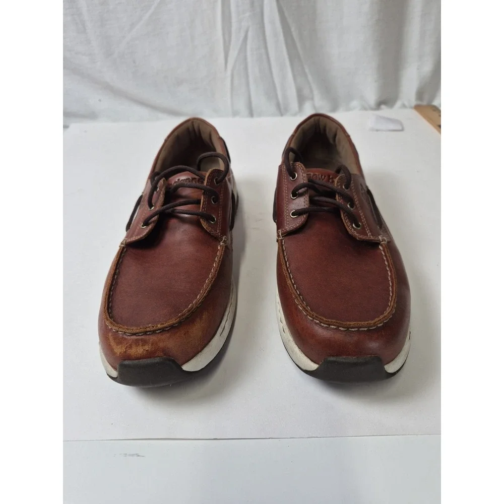 New Balance Boat Shoes Mens 11 Brown Leather‎ Lace Walking Deck Loafers MD1200SB